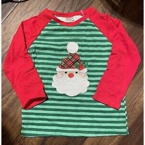Festive Santa Kids Shirt - Red and Green